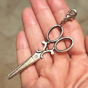 Anthropologie Silver Tone Scissors Charm